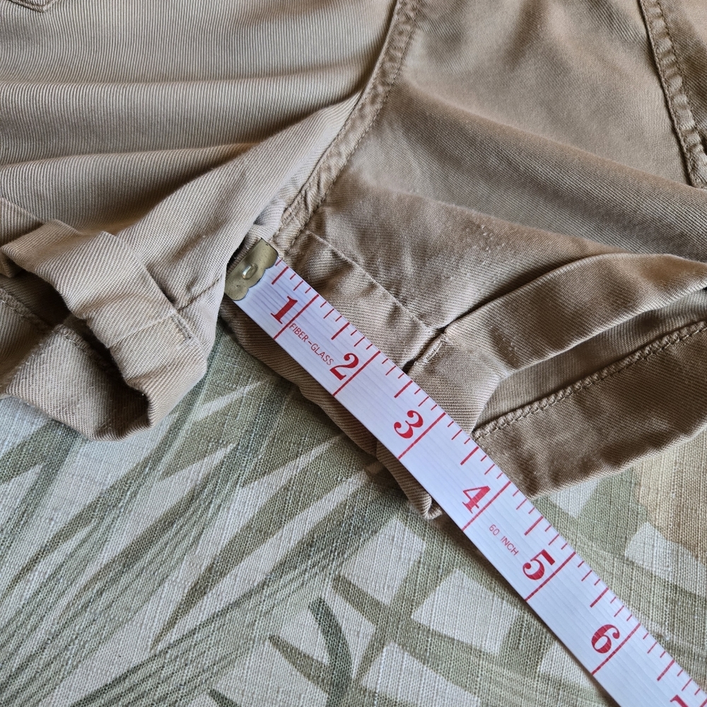 3/$25 Gap Khaki Lyocell Shorts Large Cargo Cuffed Drawstring Safari Casual - Picture 6 of 11